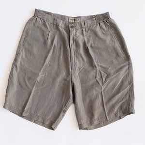 Robert Stock Mens Size Medium Golf Shorts Green 100% Silk